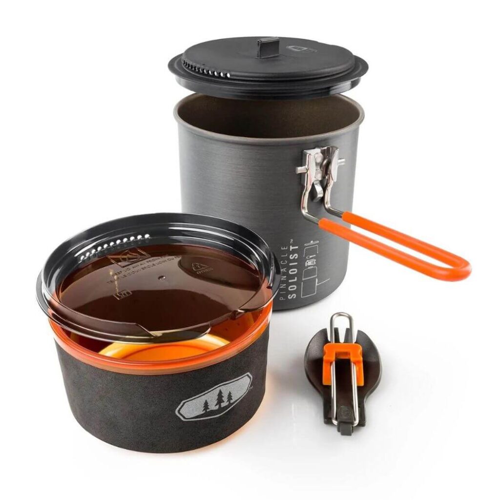 GSI Outdoors Halulite Soloist ist ein superleichtes und kompaktes  Kochset und ist bestens geeignet für Alleinreisende. Nur 309 Gramm.