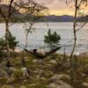 Amazonas Silk Traveller Thermo Ultraleichte Hängematte mit angenähtem Fach für eine Isomatte und angenähtem Packsack