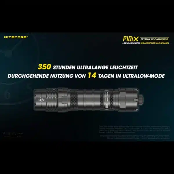 Die Nitecore P10iX Taschenlampe hat eine maximale Leistung von 4.000 Lumen, verfügt über die Strobe Ready-Technologie speziell für taktische Anwendungen
