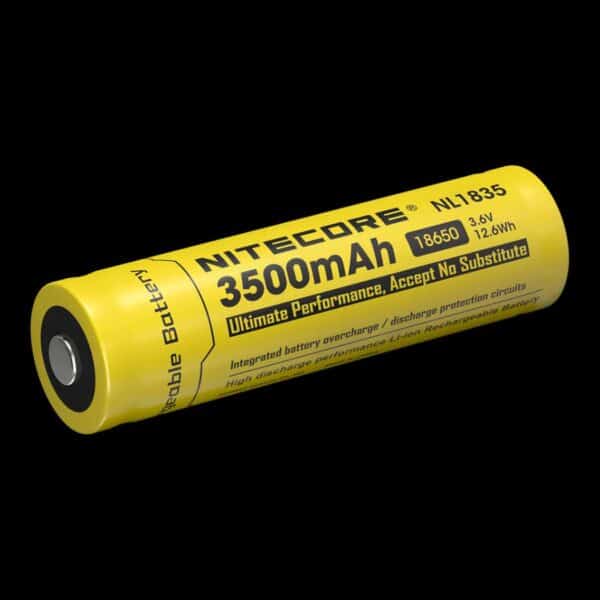 Nitecore NL1835 Li-Ion Akku Typ 18650  hat eine herausragende Kapazität von 3500mAh mit mehreren Sicherheitsfunktionen.