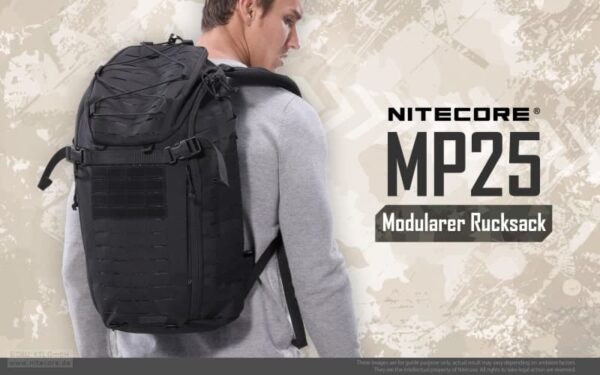 Nitecore MP25 ist ein modularer Tagesrucksack für Pendler und Mehrtagesausflüge mit 25 Liter Fassungsvermögen im Hauptfach.