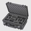 Max Transportkoffer 430H160 schwarzer kunsstoffkoffer mit eingesetzter Fototasche