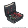 Max Transportkoffer 430H160 schwarzer kunsstoffkoffer mit eingesetzter Werkzeugtasche