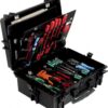Max Transportkoffer 505H194 schwarzer kunsstoffkoffer mit mit eingesetzter Werkzeugtasche
