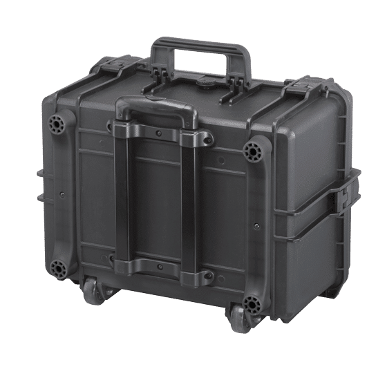 Max Transportkoffer 505H280STR schwarzer kunsstoffkoffer mit trollay