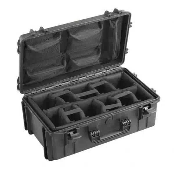 Max Transportkoffer 540H245 schwarzer kunsstoffkoffer mit kamerataschen