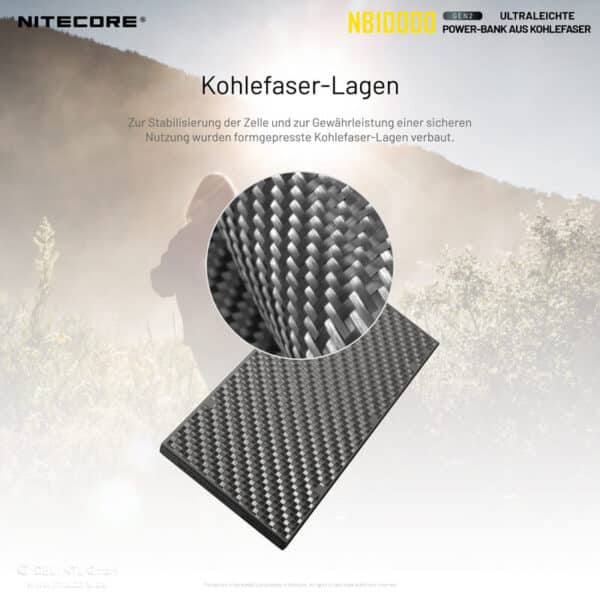 Nitecore NB10000 GEN2 Powerbank  gehört zu den Leichtesten und Kompaktesten, was bei mobilen Stromversorgungen heutzutage zu finden ist.