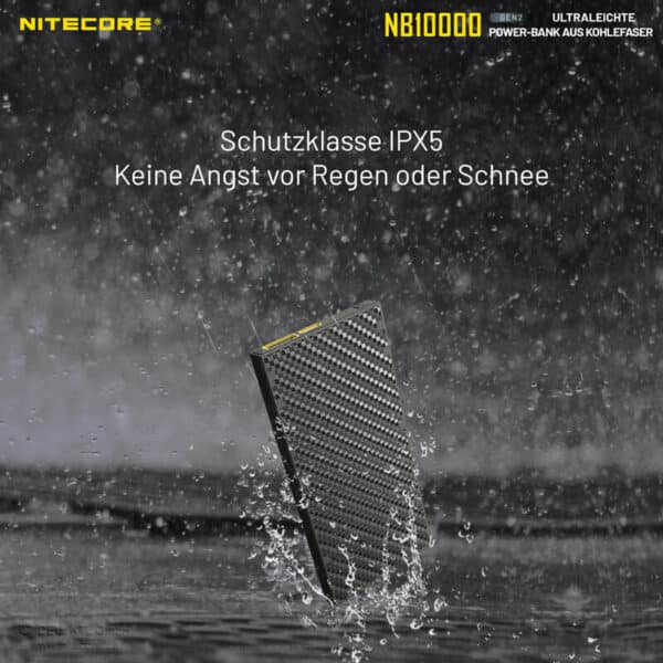 Nitecore NB10000 GEN2 Powerbank  gehört zu den Leichtesten und Kompaktesten, was bei mobilen Stromversorgungen heutzutage zu finden ist.