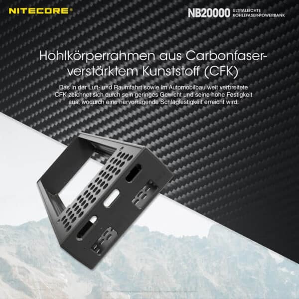 Nitecore NB20000 Powerbank gehört zu den Leichtesten und Kompaktesten, was bei mobilen Stromversorgungen heutzutage zu finden ist.