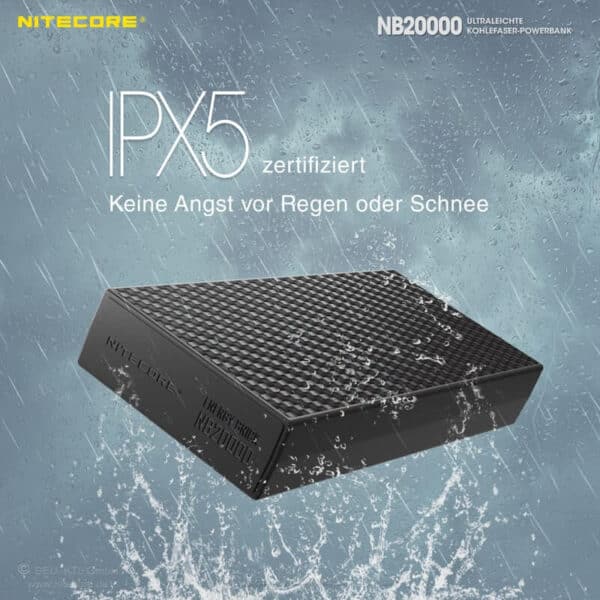 Nitecore NB20000 Powerbank gehört zu den Leichtesten und Kompaktesten, was bei mobilen Stromversorgungen heutzutage zu finden ist.