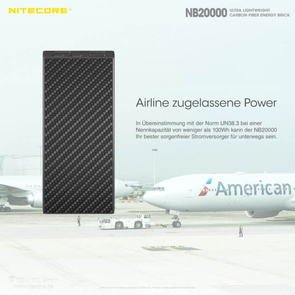 Nitecore NB20000 Powerbank gehört zu den Leichtesten und Kompaktesten, was bei mobilen Stromversorgungen heutzutage zu finden ist.
