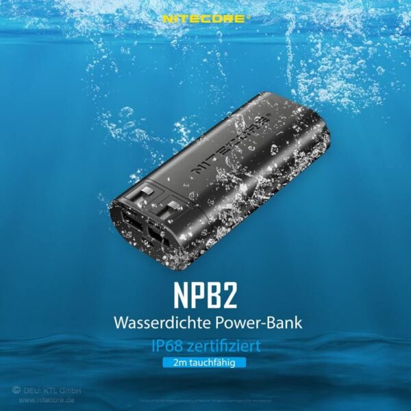 Nitcore NPB2 Powerbank ist die Steigerung von Robustheit. Die kompakte Stromversorgung von Nitecore ist für extremste Beanspruchung ausgelegt