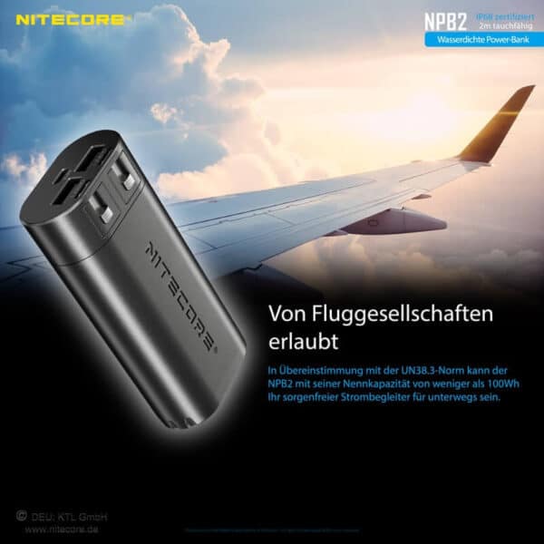 Nitcore NPB2 Powerbank ist die Steigerung von Robustheit. Die kompakte Stromversorgung von Nitecore ist für extremste Beanspruchung ausgelegt