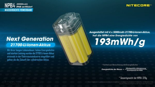 Nitecore NPB4 Powerbank ist die Steigerung von Robustheit. Die kompakte Stromversorgung von Nitecore ist für extremste Beanspruchung ausgelegt