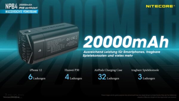 Nitecore NPB4 Powerbank ist die Steigerung von Robustheit. Die kompakte Stromversorgung von Nitecore ist für extremste Beanspruchung ausgelegt