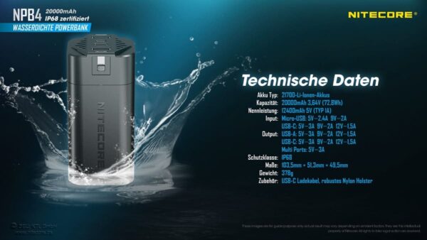 Nitecore NPB4 Powerbank ist die Steigerung von Robustheit. Die kompakte Stromversorgung von Nitecore ist für extremste Beanspruchung ausgelegt