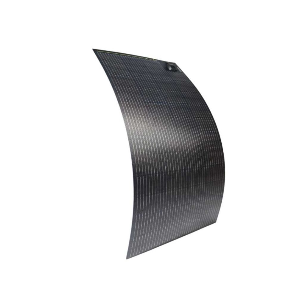 WATTSTUNDE SOLA Flex Mono 135Wp. Semiflexibles Solarmodul eignet sich besonders für gewölbte Dachflächen von Fahrzeugen und Wohnmobilen aber auch Dachzelten.